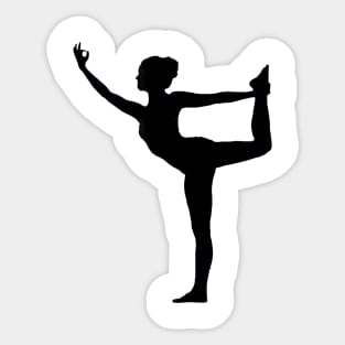 Yoga stretch with black figure Sticker